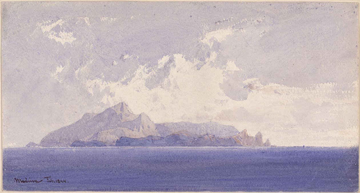 Het eiland Madeira gezien vanaf de zee door Eduard Hildebrandt