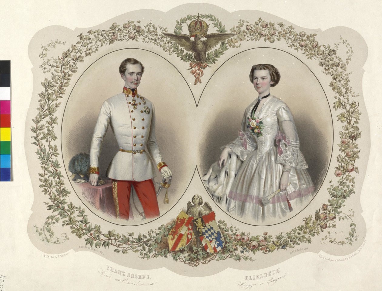 Franz Joseph I Keizer van Oostenrijk - Elisabeth, hertogin in Beieren door Eduard Kaiser