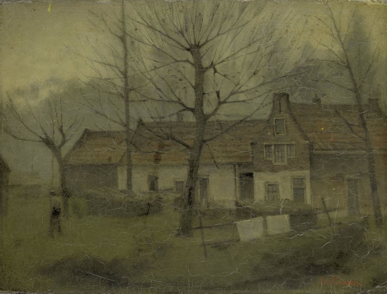 Huizen in een Dorp door Eduard Karsen