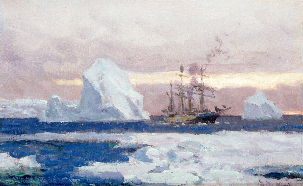 De Argentijnse korvet Uruguay in de Antarctische door Eduardo de Martino