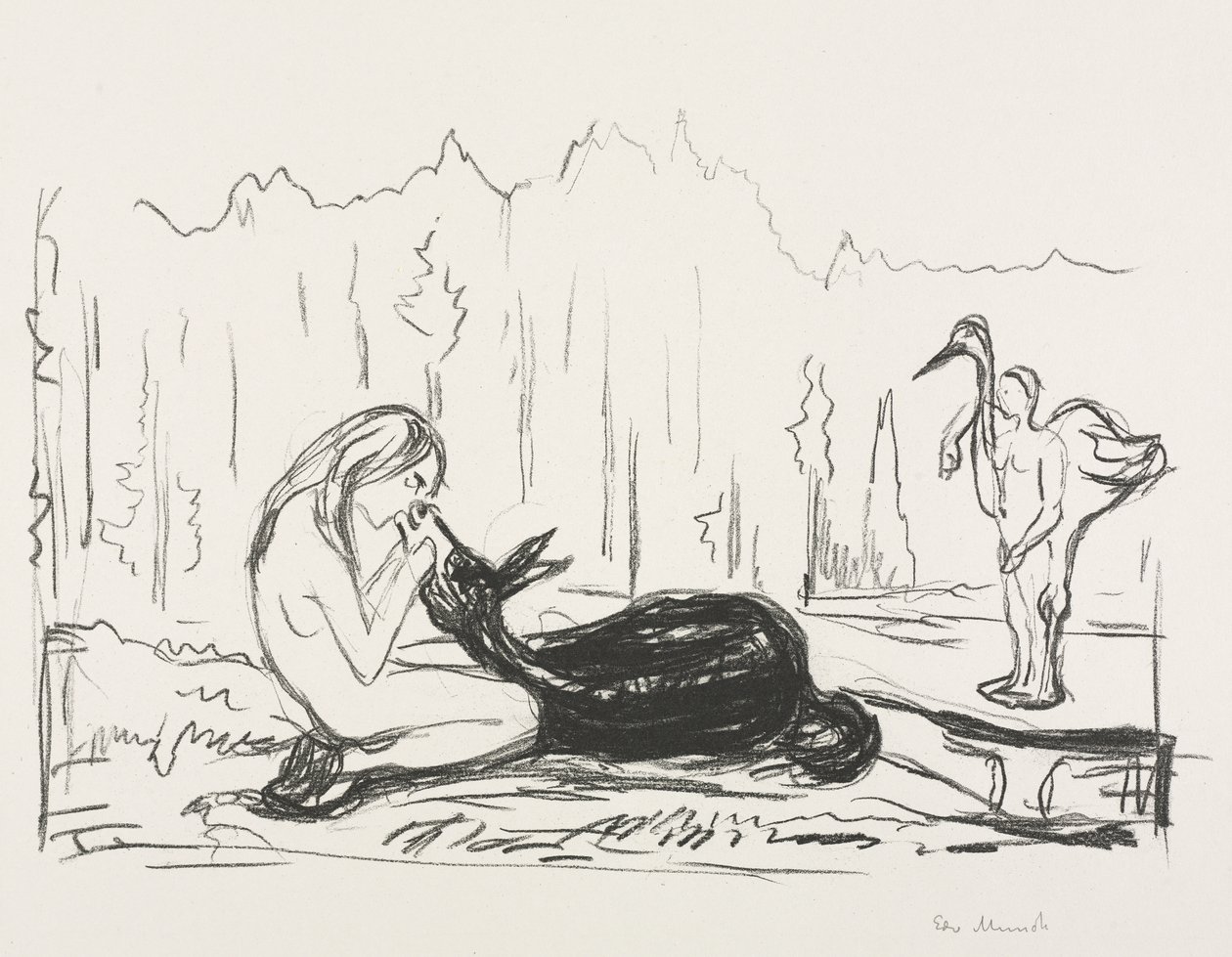 Alfa en Omega:  De vrouw Omega en de ezel door Edvard Munch