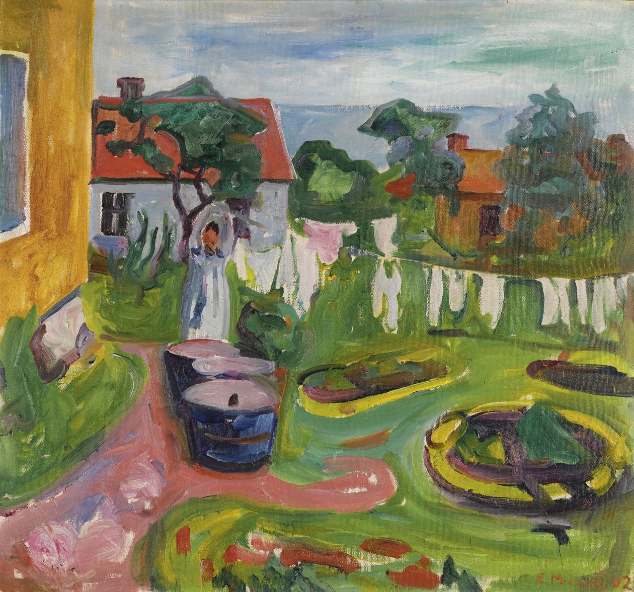 Kleren aan een lijn in Asgardstrand door Edvard Munch