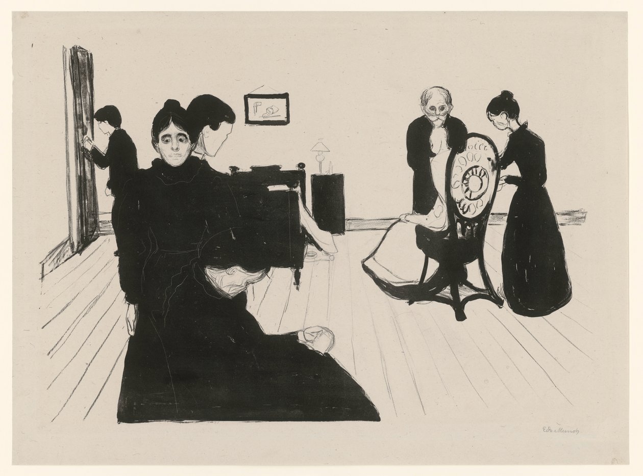 De dood in de ziekenhuiskamer door Edvard Munch
