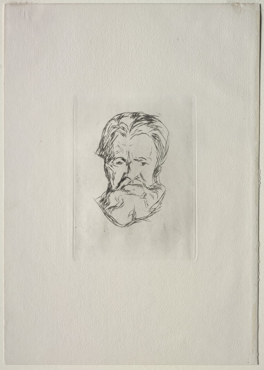 Hoofd van een man door Edvard Munch
