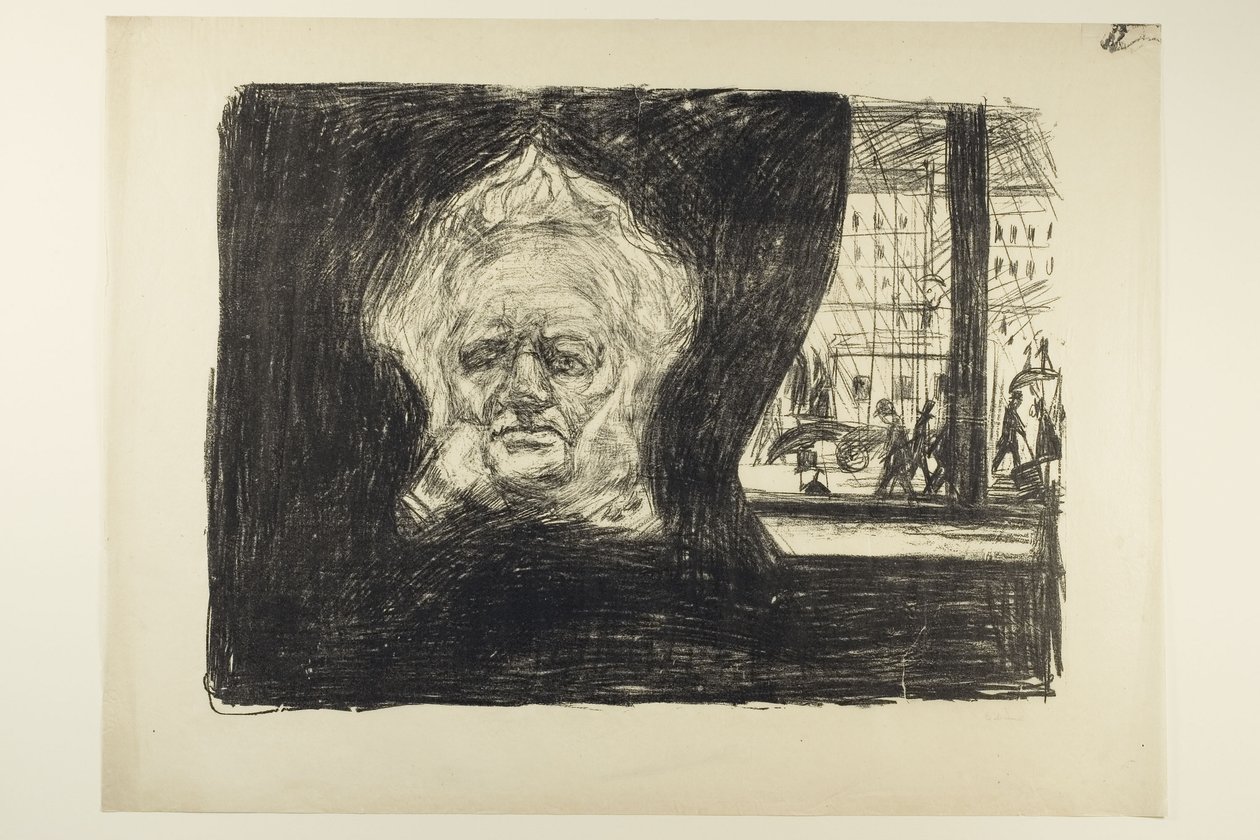 Henrik Ibsen in het Grand Café door Edvard Munch