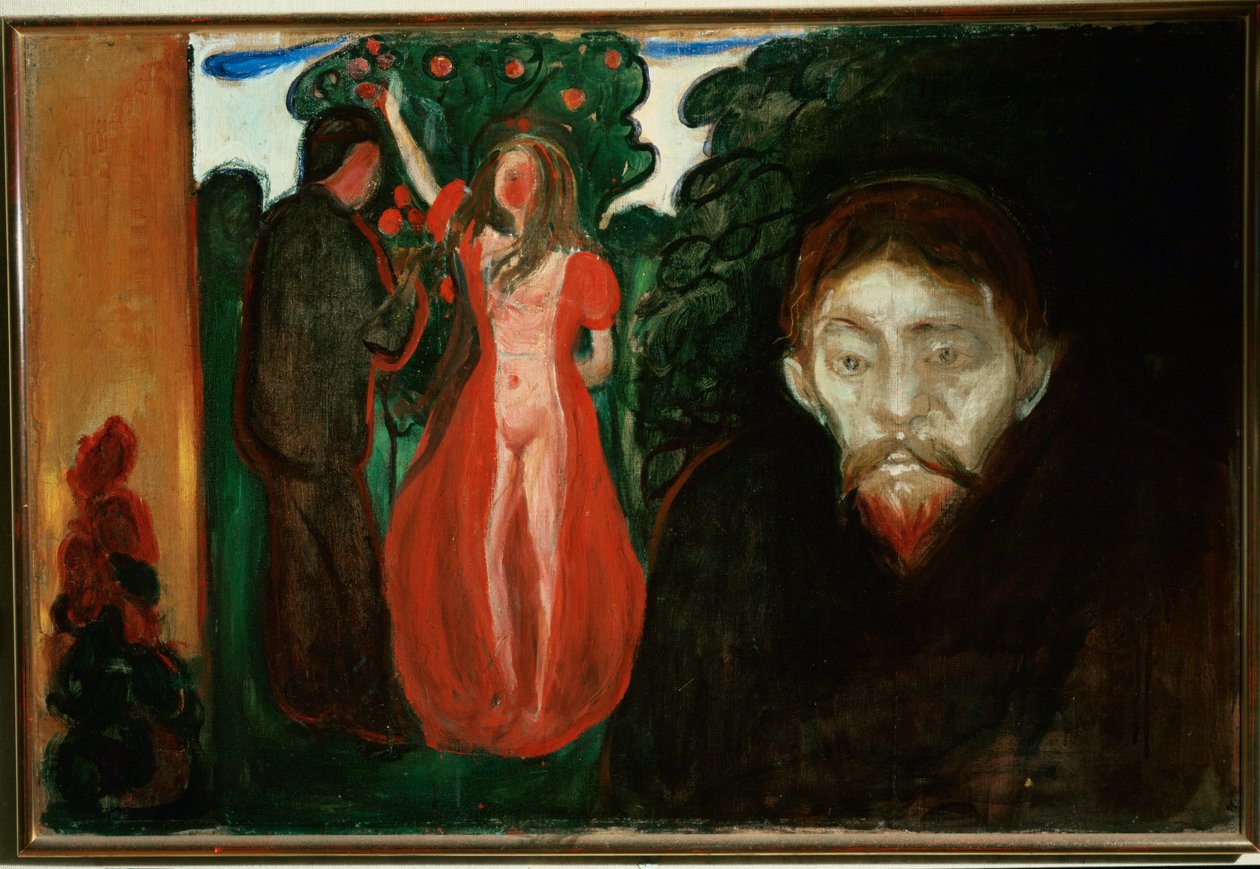 Jaloezie (schilderij op canvas) door Edvard Munch