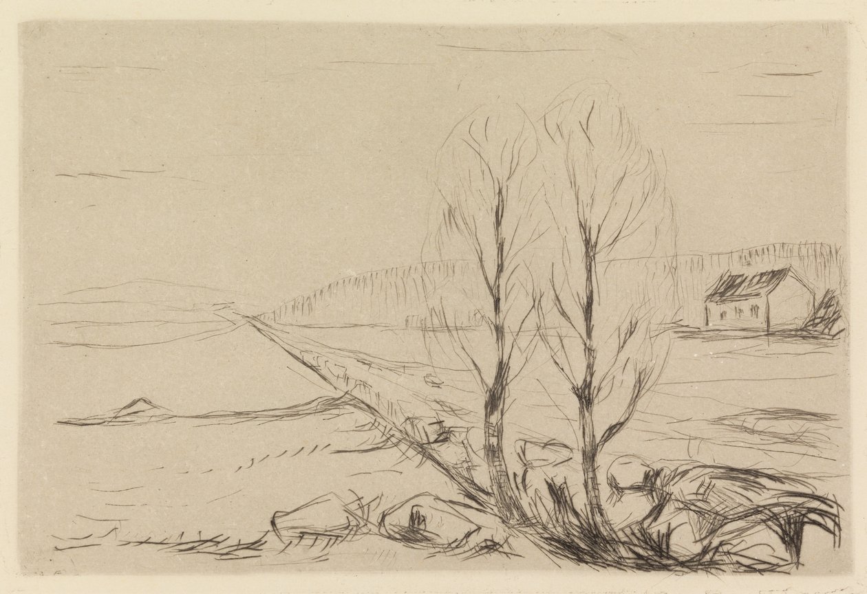 Twee bomen door Edvard Munch
