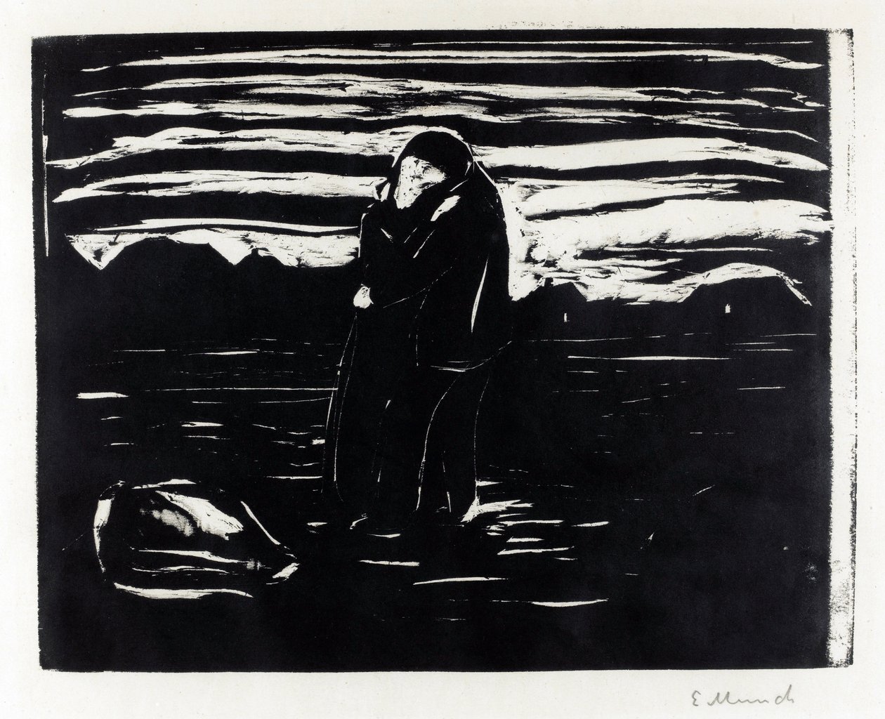 De Kus in het Veld door Edvard Munch