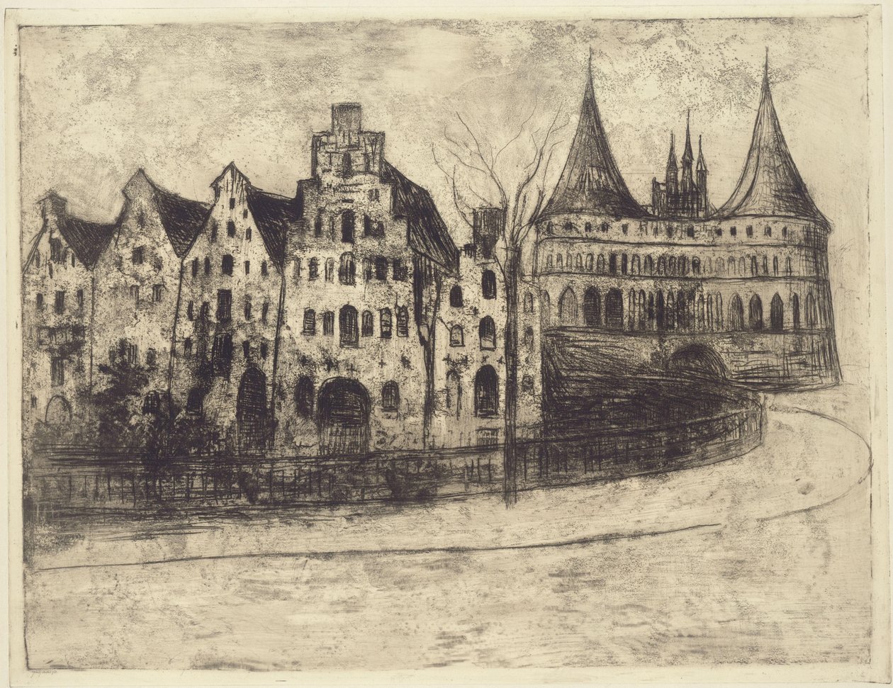 Lübeck (de Holstenpoort) door Edvard Munch