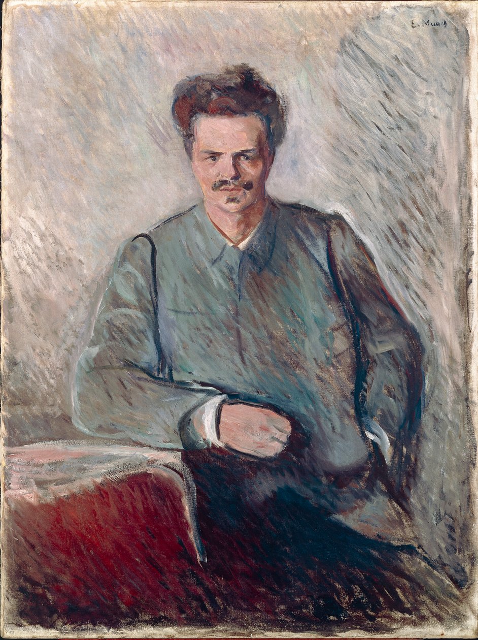 Portret van Johan August Strindberg door Edvard Munch