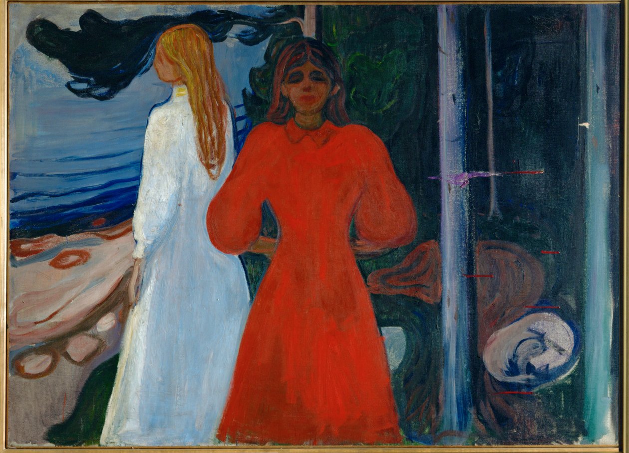Rood en wit (olieverf op doek) door Edvard Munch