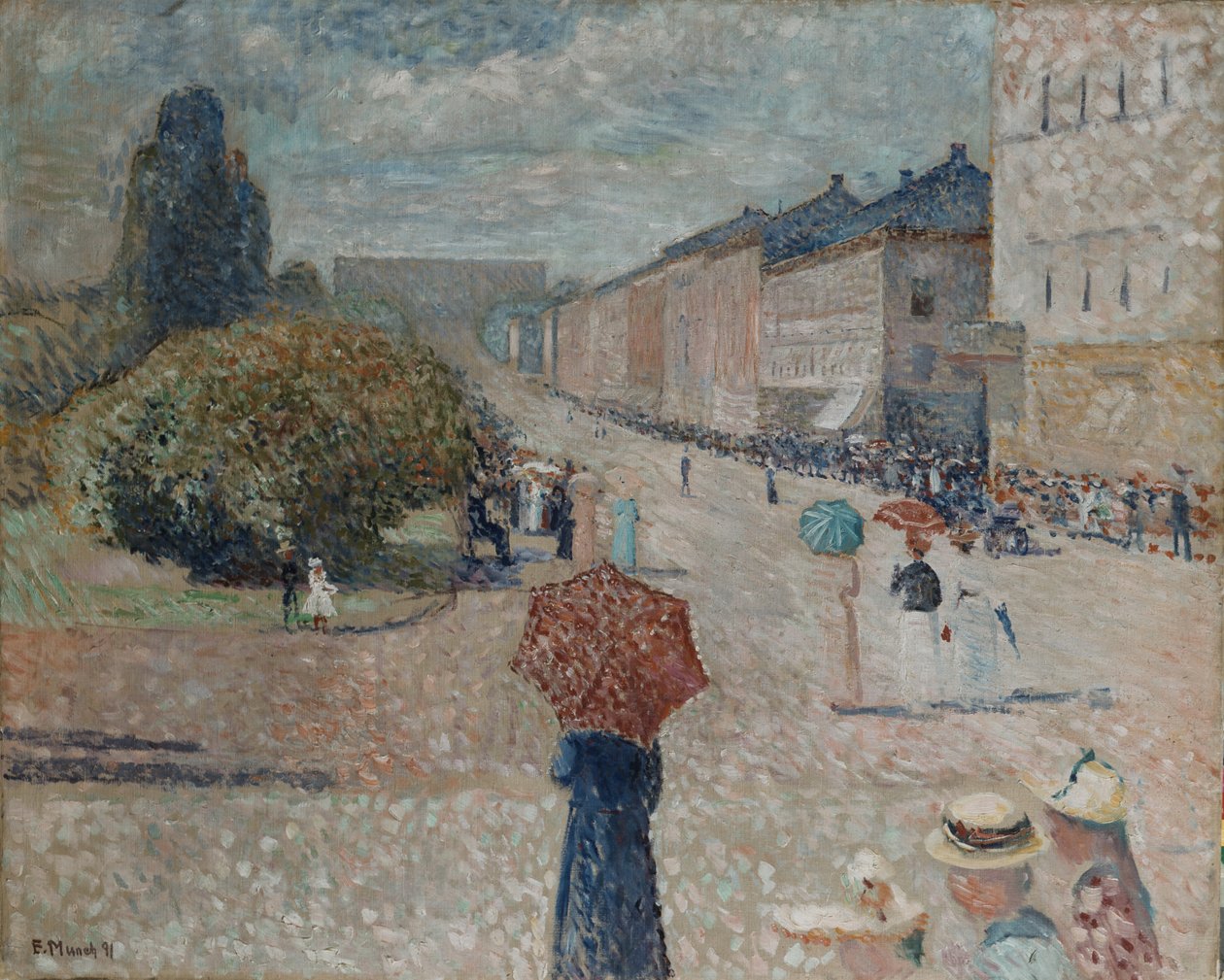 Lentedag bij Karl Johan door Edvard Munch