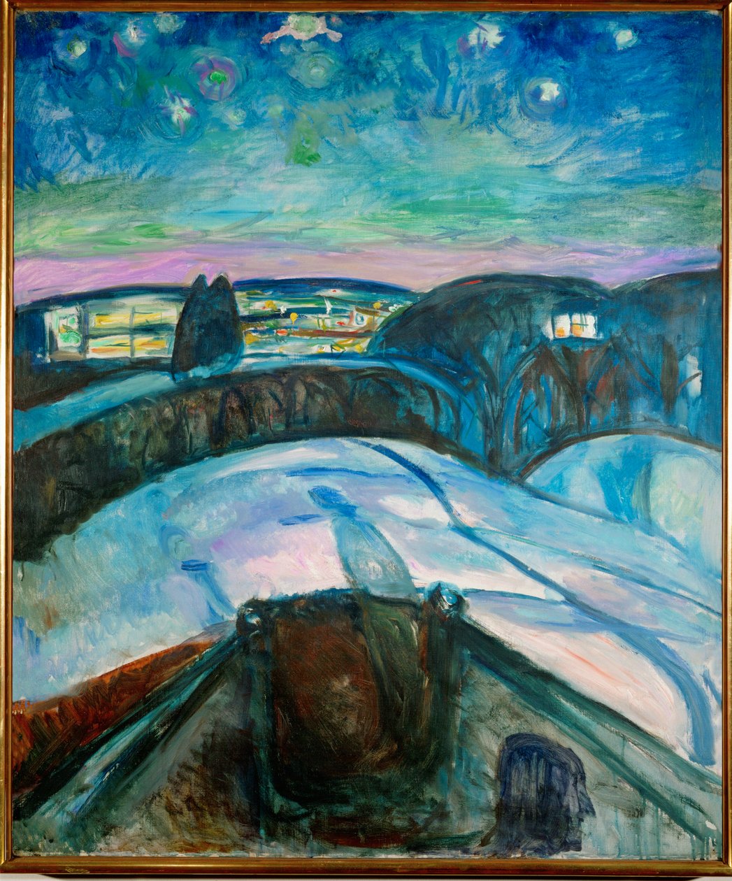 Sterrennacht (olieverf op doek) door Edvard Munch