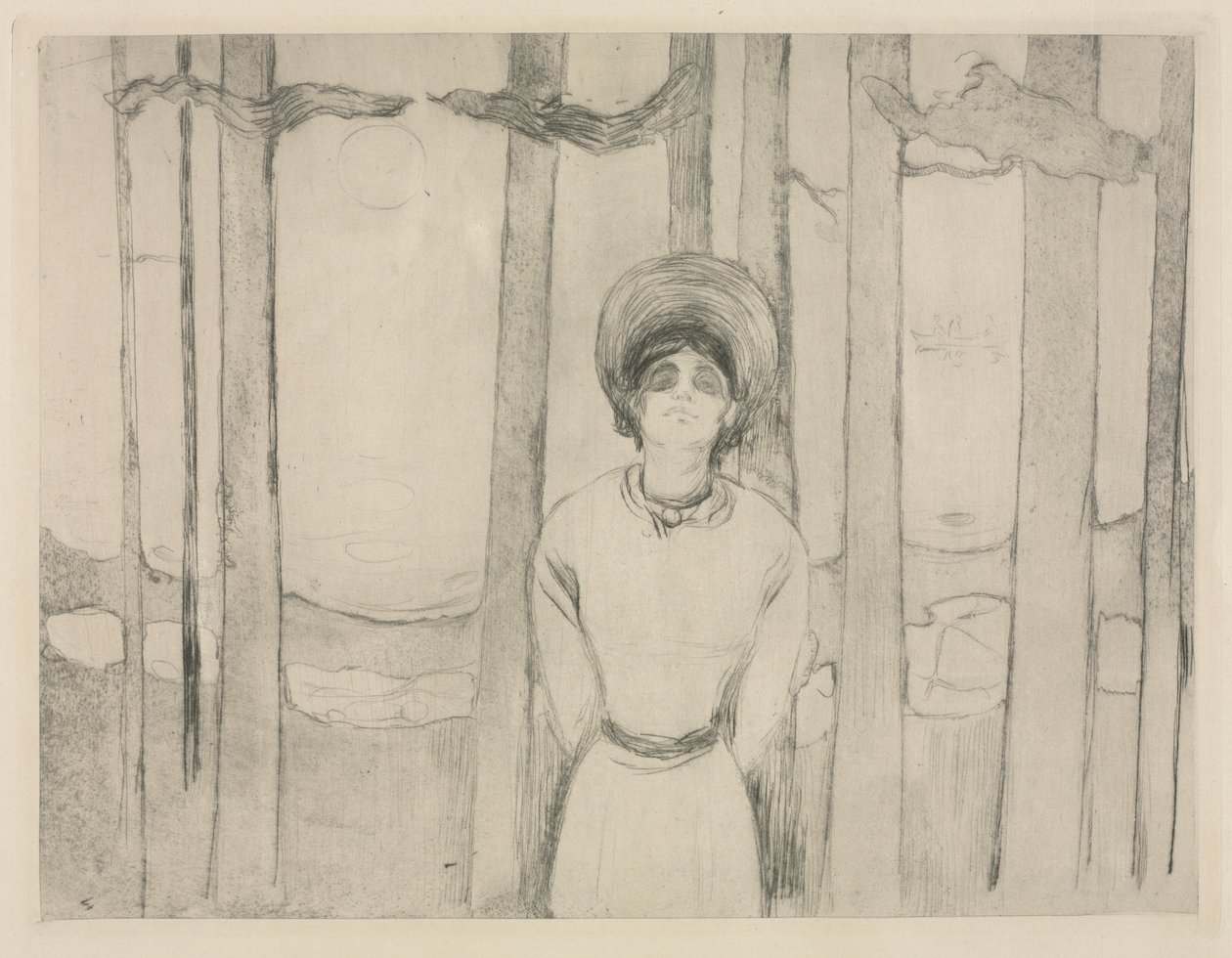 Zomernacht  (The Voice) door Edvard Munch
