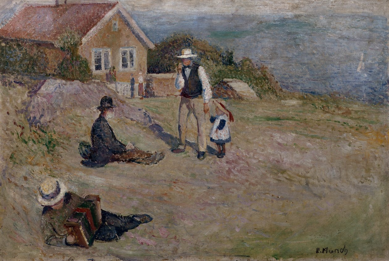 Zonnige dag in Åsgårdstrand door Edvard Munch