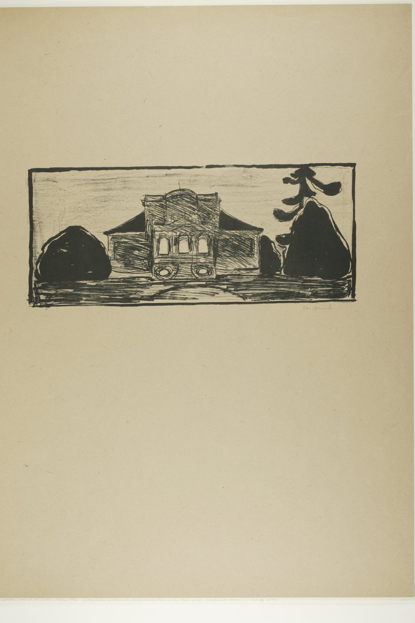 De tuin voor het huis van Dr. Linde door Edvard Munch