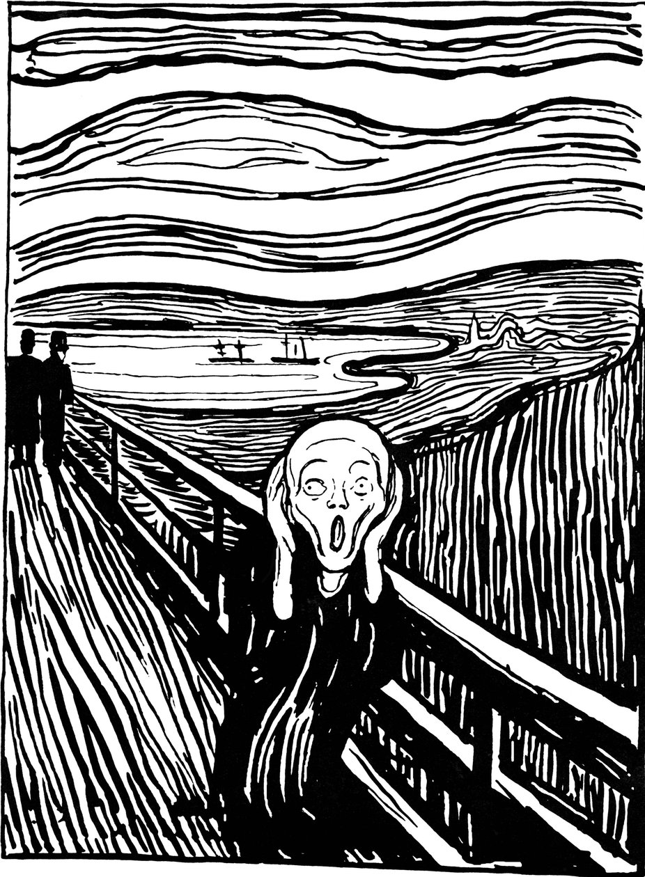 De Schreeuw, 1895 door Edvard Munch