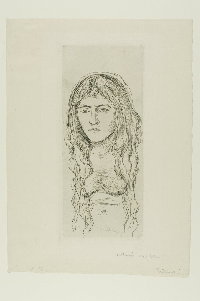 Vrouw met lang haar door Edvard Munch
