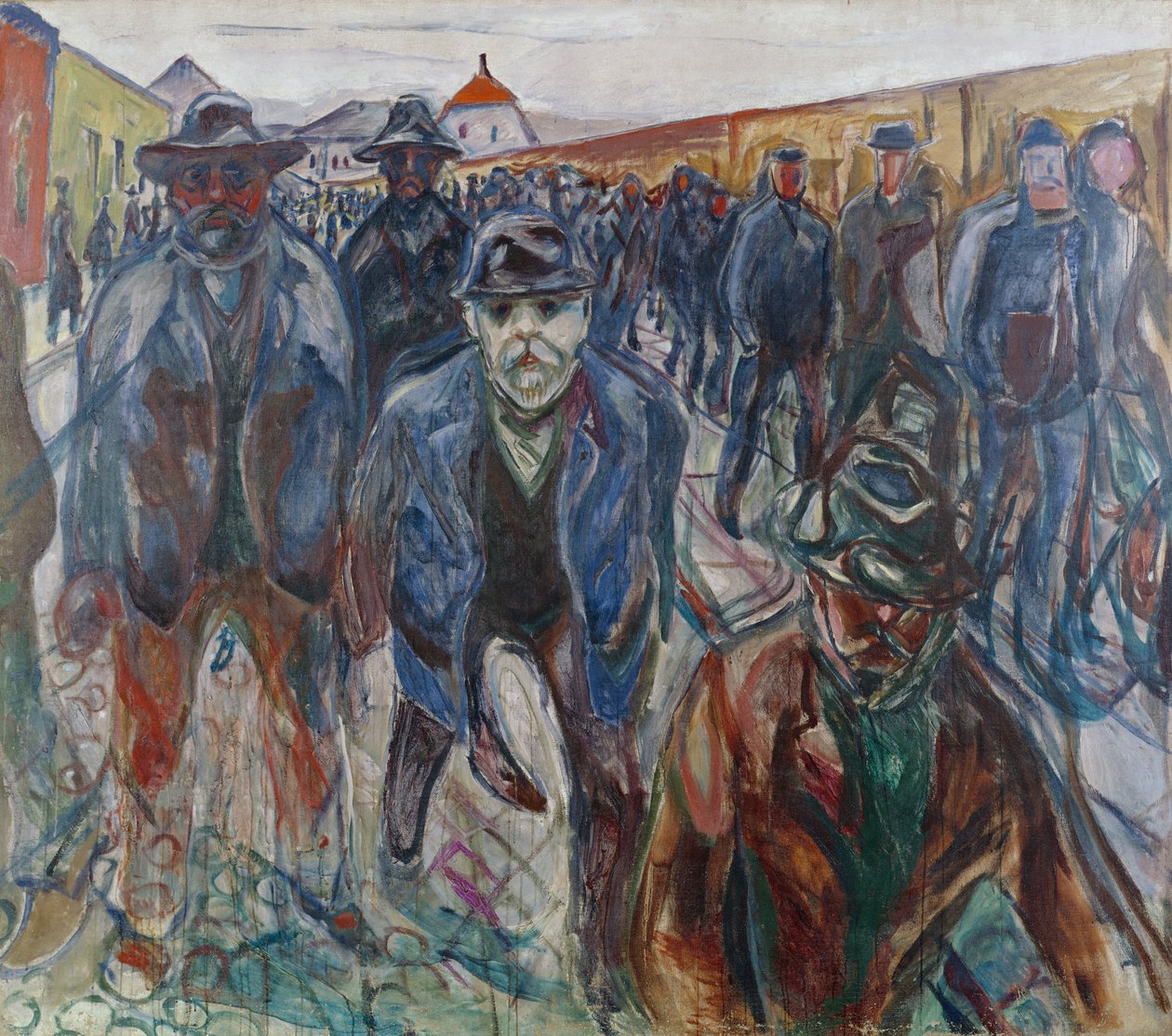 Werknemers op weg naar huis door Edvard Munch