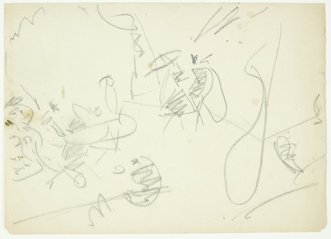 Compositiestudie voor het Langelinje-beeld door Edvard Weie