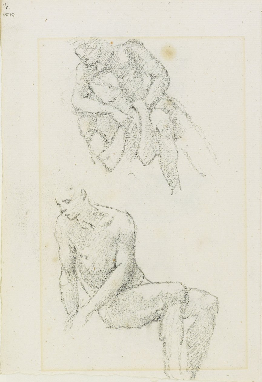 Studies van mannelijke figuren (recto en verso), Pagina