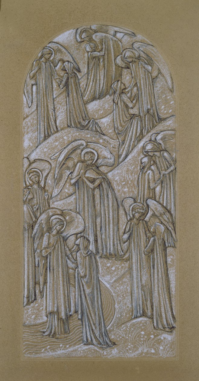 Studie voor een glas-in-loodraam door Edward Burne Jones