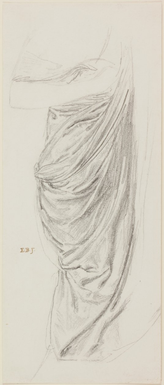Studie van draperie voor Theseus en Ariadne door Edward Burne-Jones