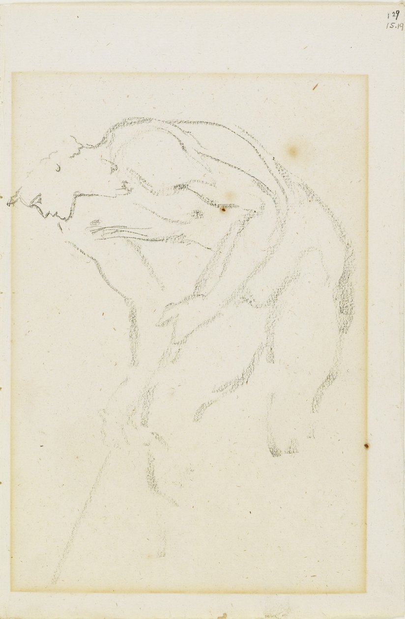 Studie van een mannelijk figuur, pagina 129 uit een studieboek, c. 1880-1890 door Edward Burne Jones