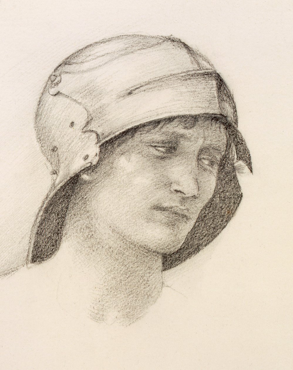 Vrouw met hoed, detail uit een schetsboek door Edward Burne Jones