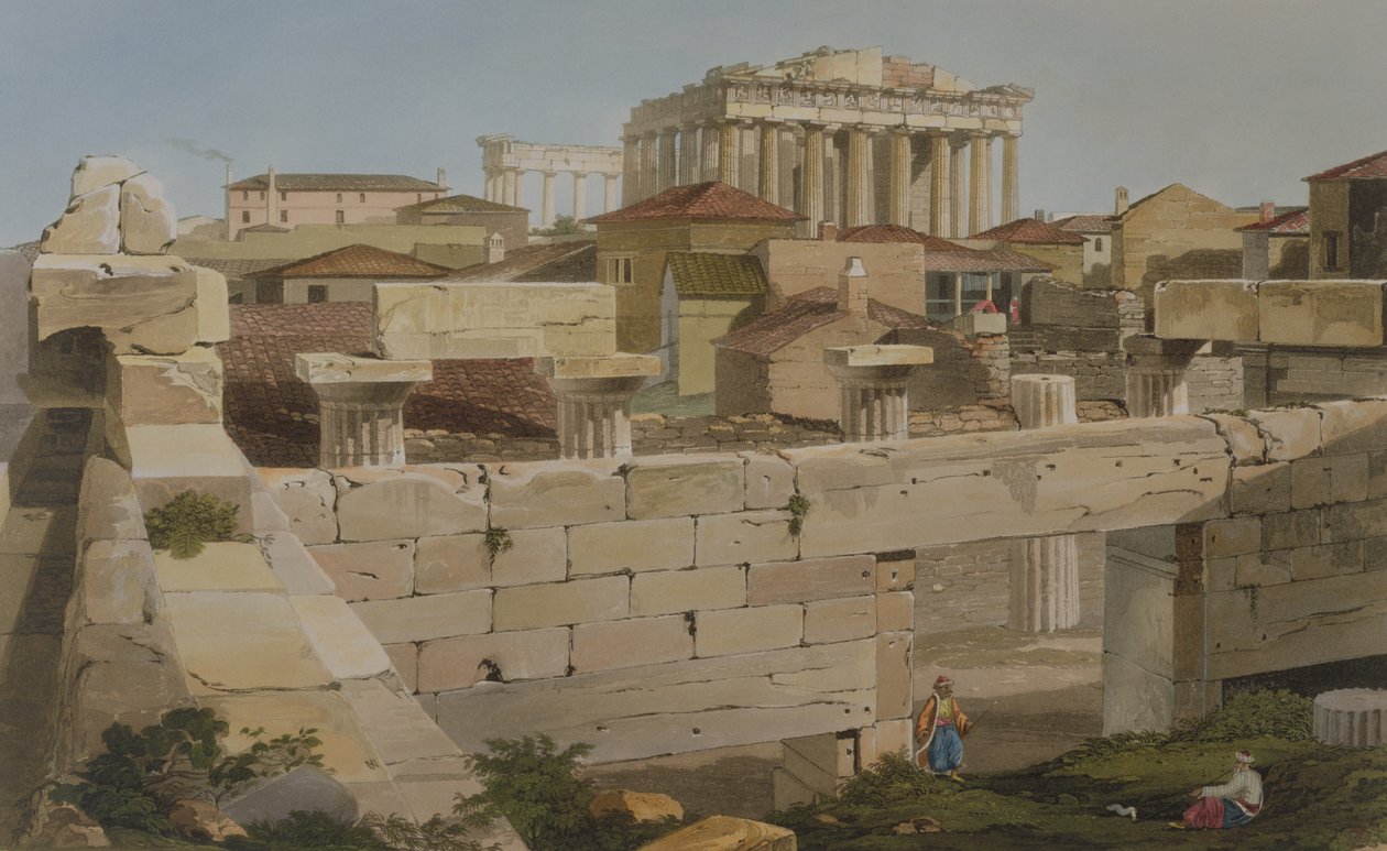 Uitzicht op het Parthenon vanaf de Propylaea, plaat 7 uit Deel 2 van 