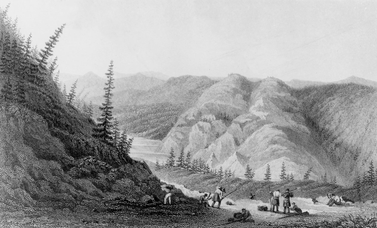 Uitzicht op de Barren Lands, 1826 door Edward Francis Finden