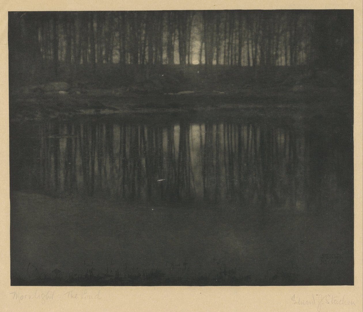 Maanlicht - De Vijver door Edward Jean Steichen