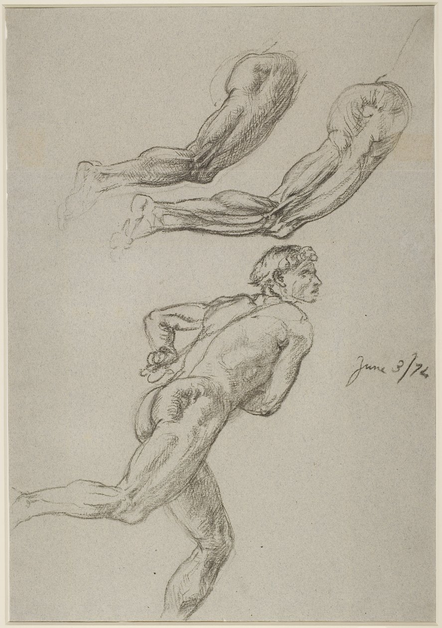 Levensstudie van een rennende man door Edward John Poynter