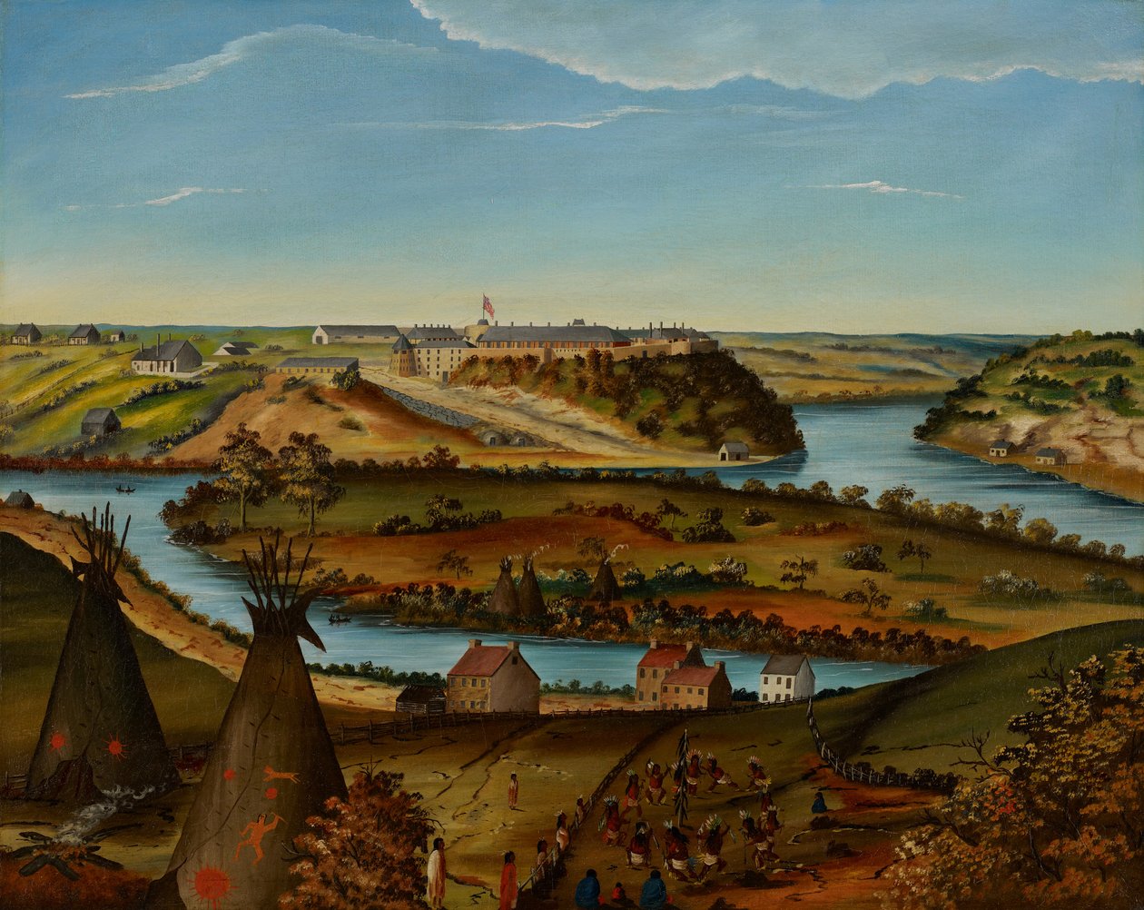Zicht op Fort Snelling, c.1850 door Edward K. Thomas