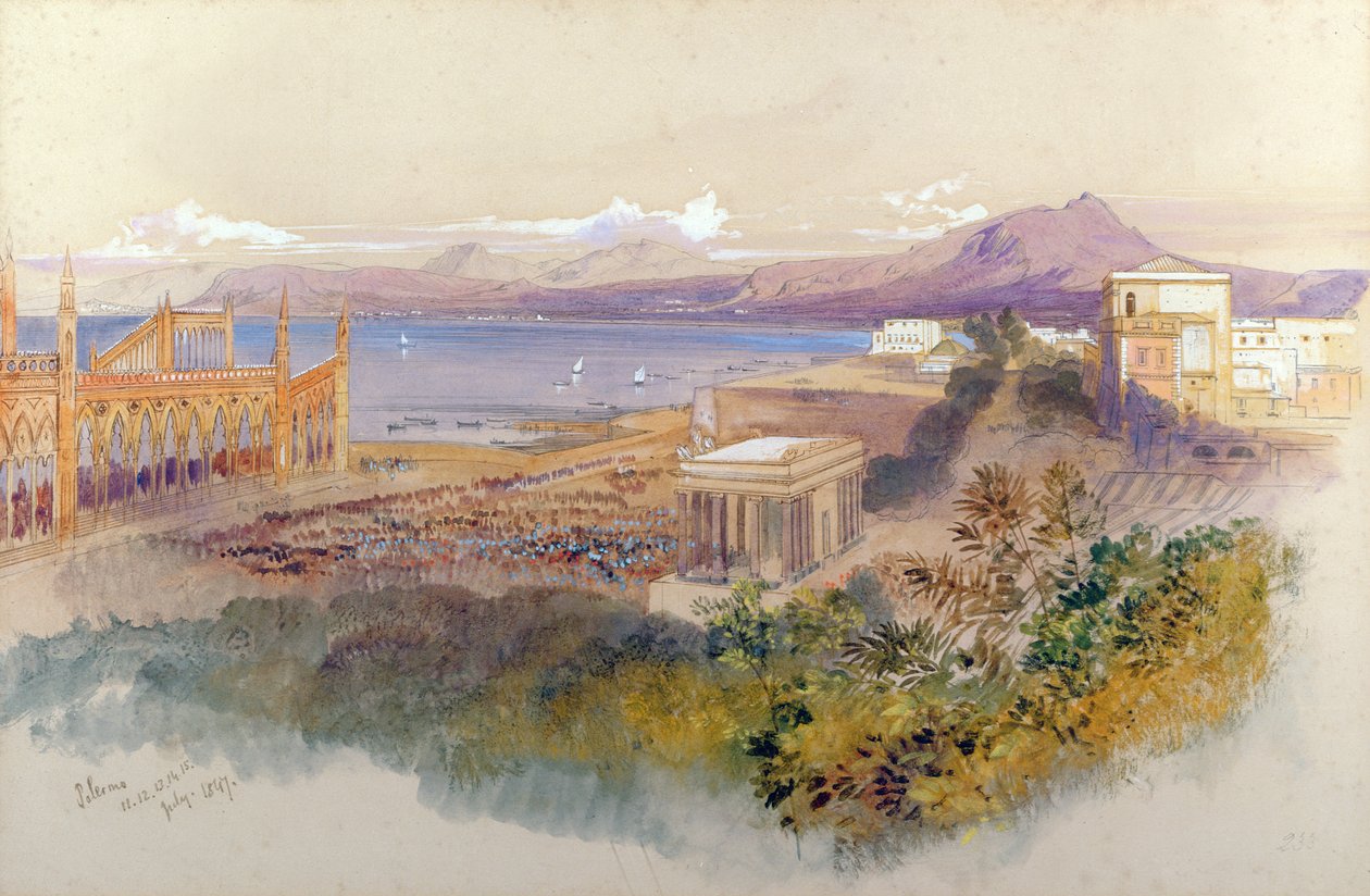 Palermo, 1847 door Edward Lear