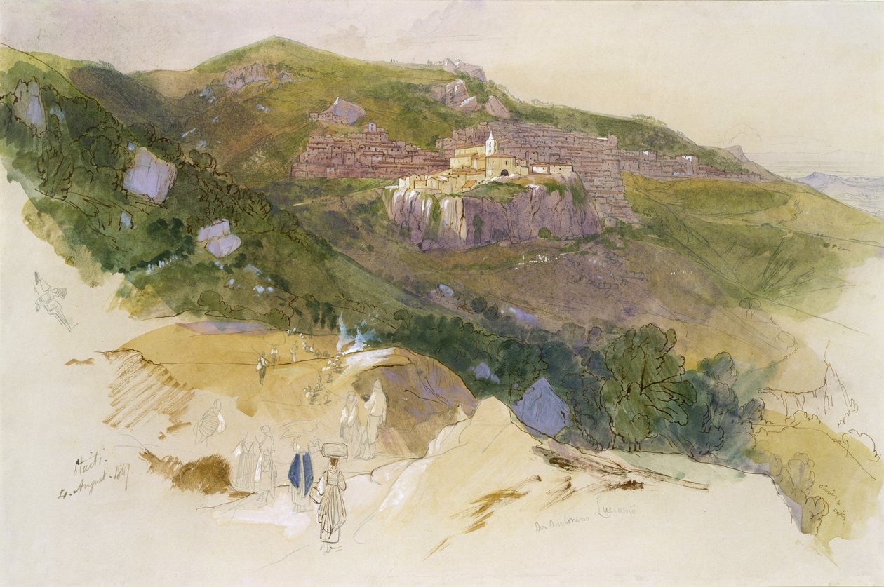 Staiti, Sicilië, 1847 door Edward Lear
