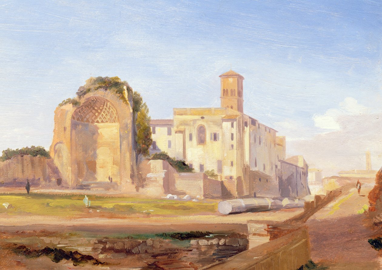 De tempel van Venus en Rome, Rome, 1840 door Edward Lear