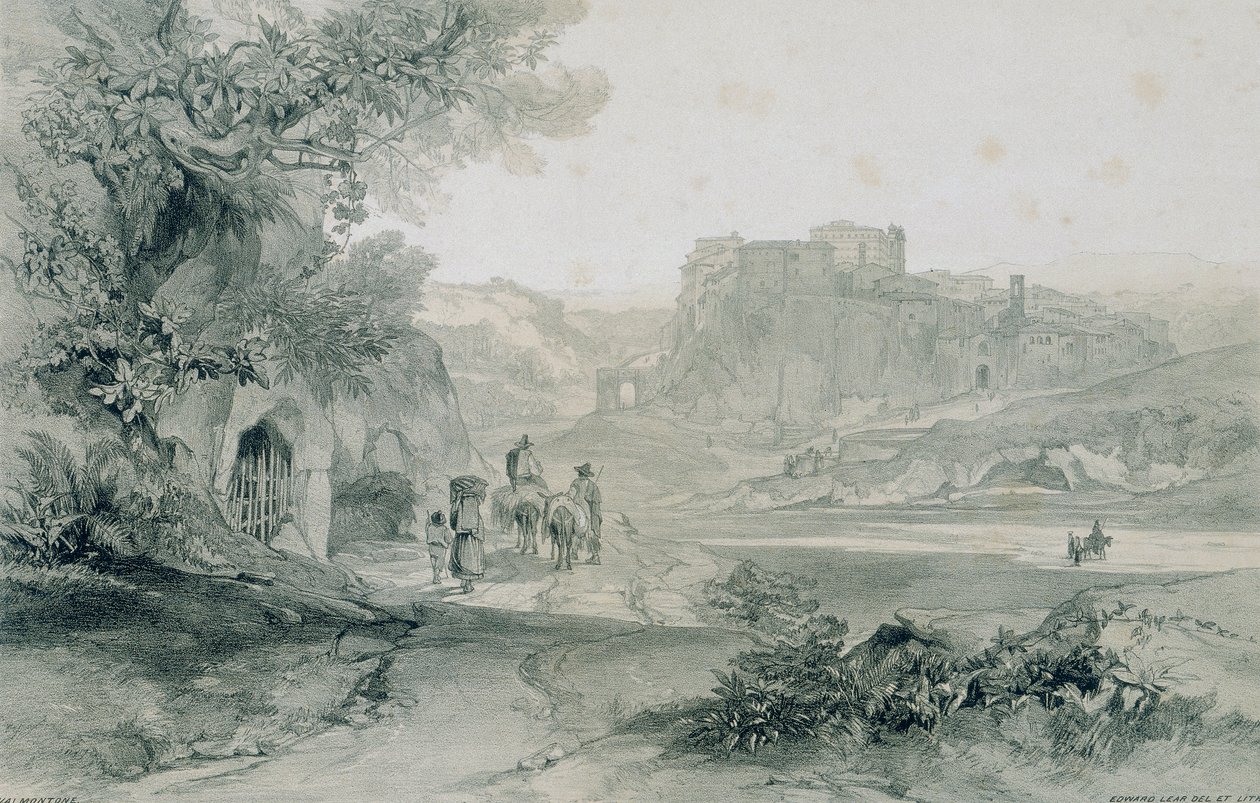 Gezichten in Rome en omgeving: stad en paleis van Valmontone door Edward Lear