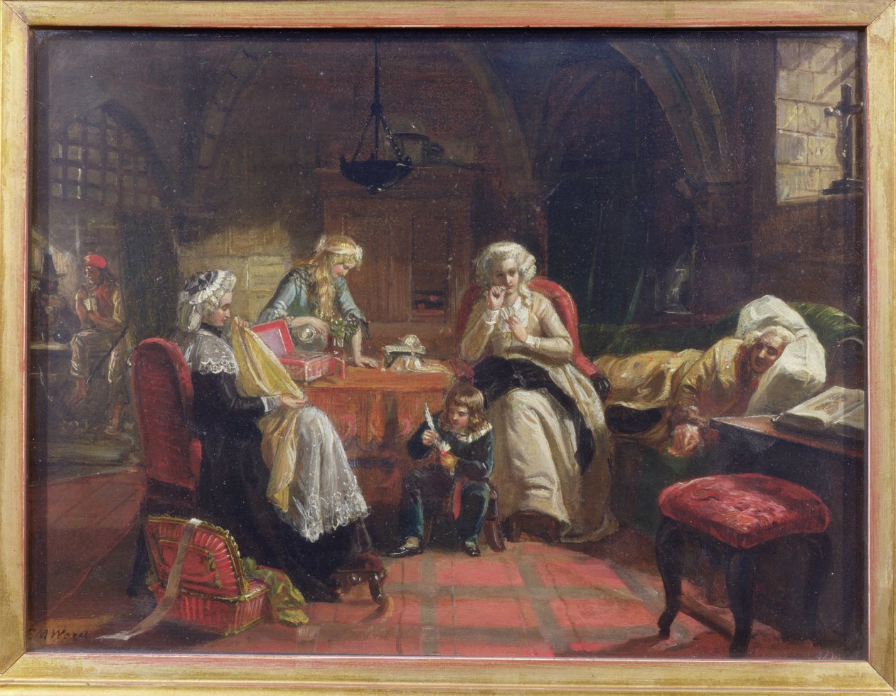 De koninklijke familie van Frankrijk in de Tempel door Edward Matthew Ward