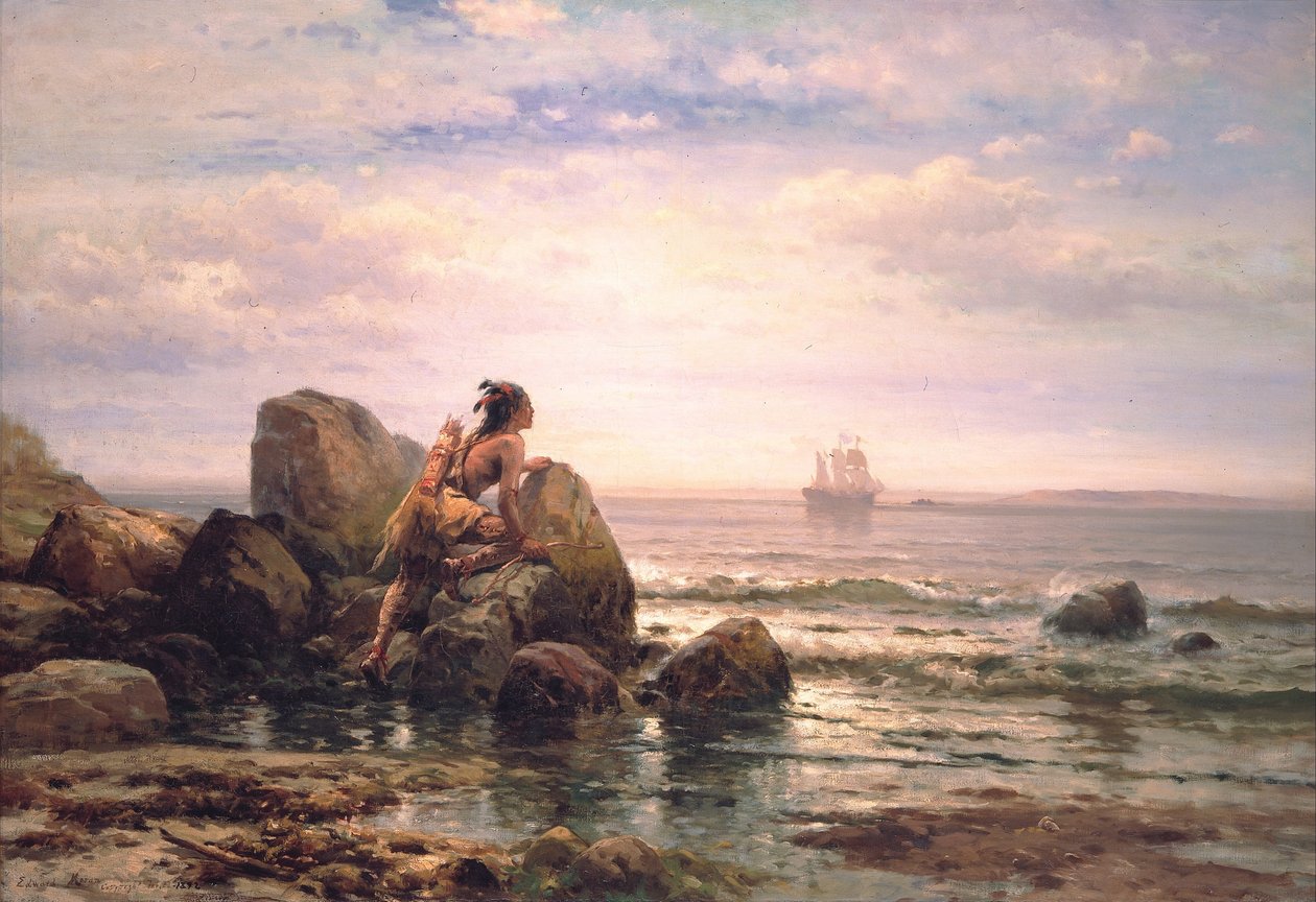 Henrik Hudson komt de haven van New York binnen, 11 september 1609 door Edward Moran