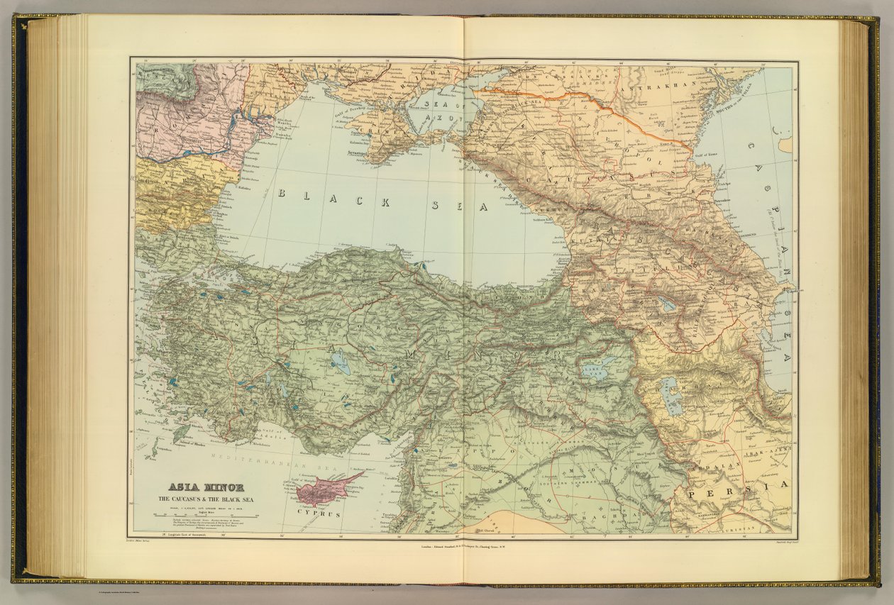 Klein-Azië, de Kaukasus en de Zwarte Zee. London atlas serie. Stanford