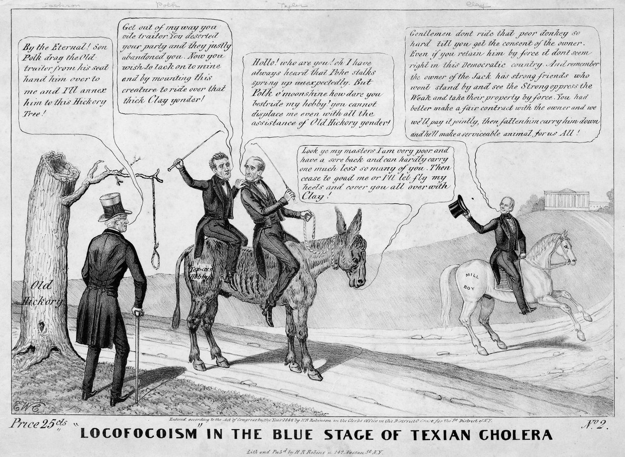 Locofocoisme in de Blauwe Fase van Texaanse Cholera, uitgegeven door H R Robinson, New York, 1844 door Edward Williams Clay