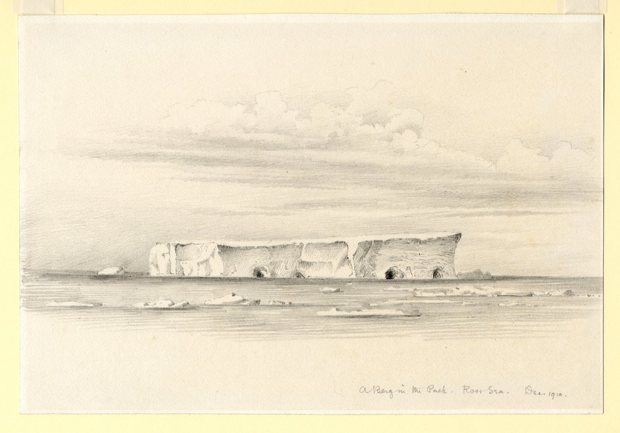 Een Berg in het Pakijs, Rosszee, 1910 door Edward Adrian Wilson