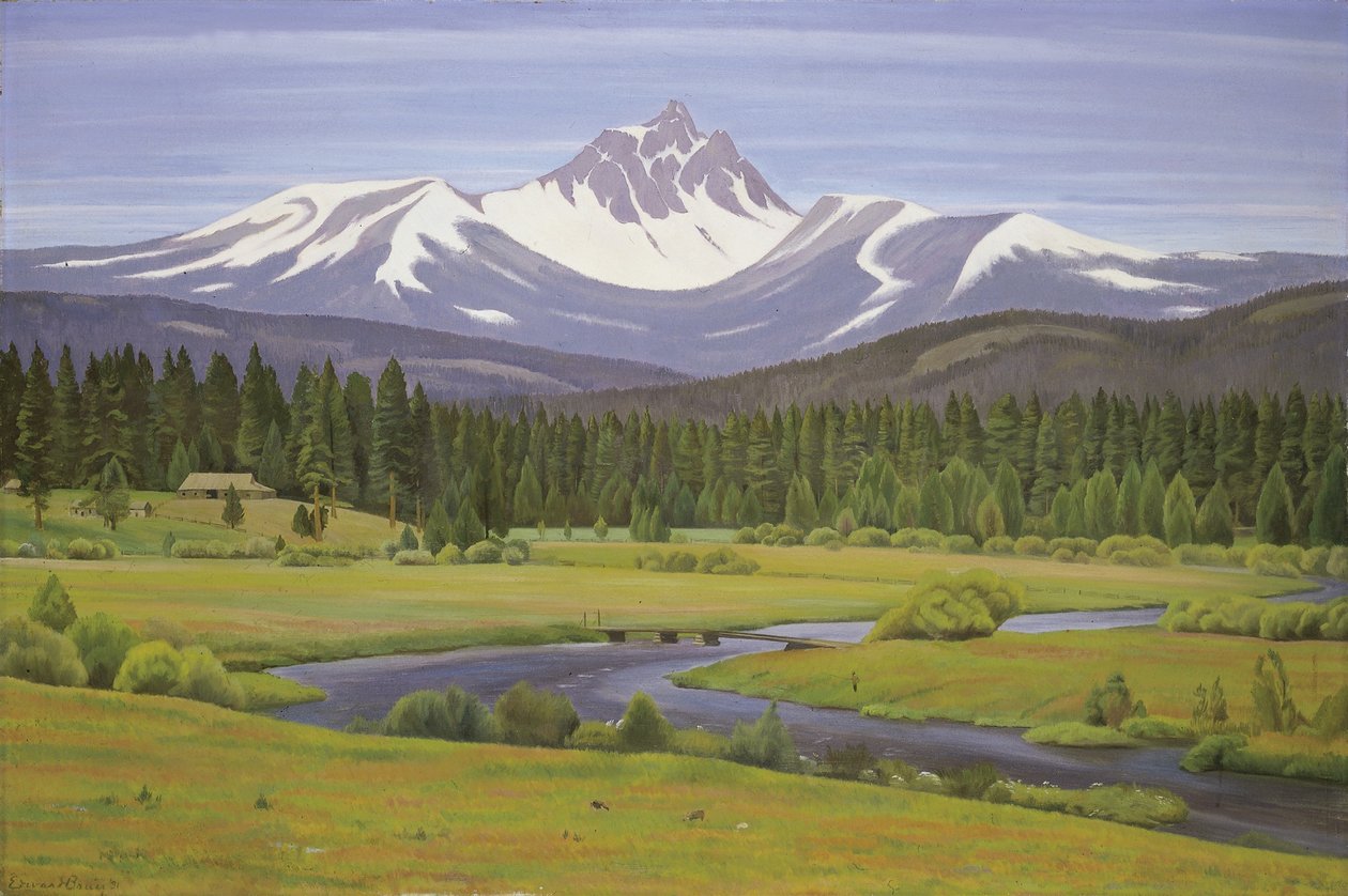 In de Cascade Mountains door Edward Bruce