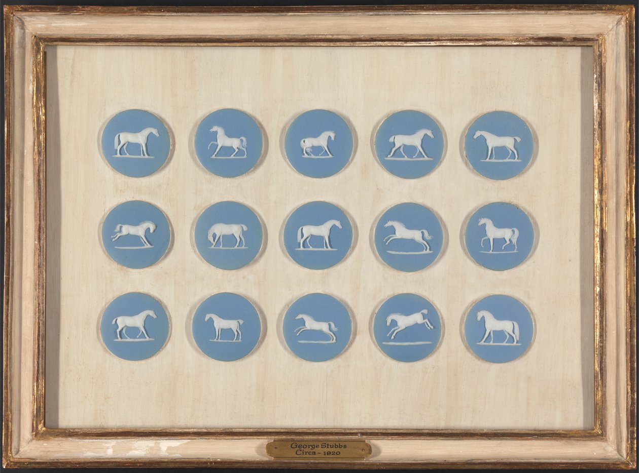 Paardenstudies in reliëf, naar George Stubbs door Edward Burch
