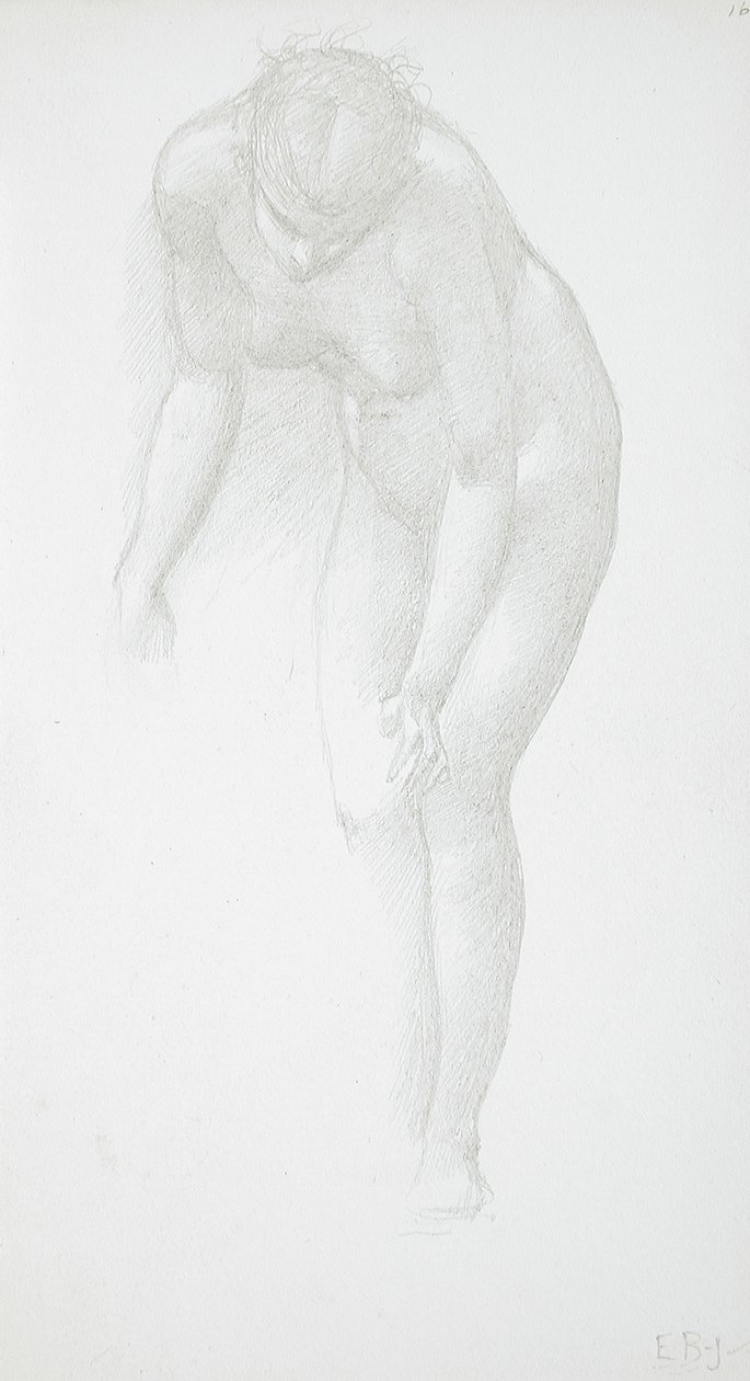 Buigende naakte vrouw door Edward Burne-Jones
