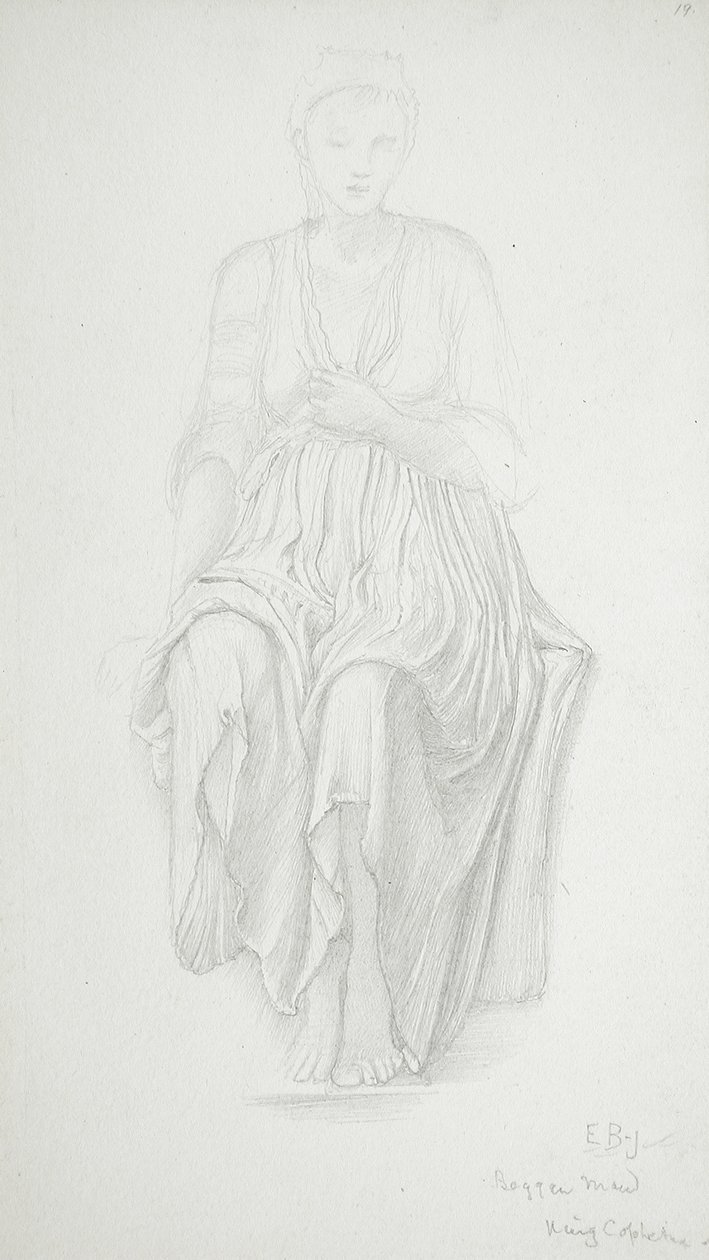 Zittende vrouw door Edward Burne-Jones
