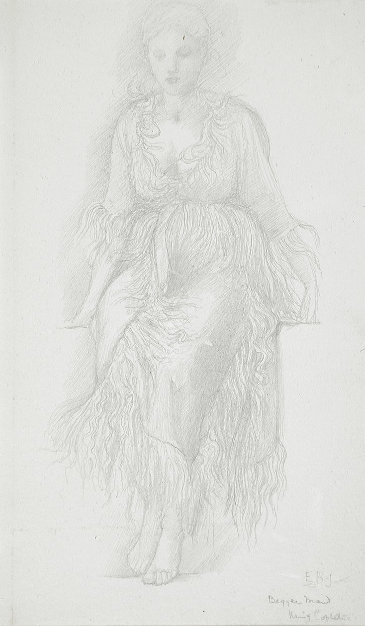 Zittende vrouw door Edward Burne-Jones