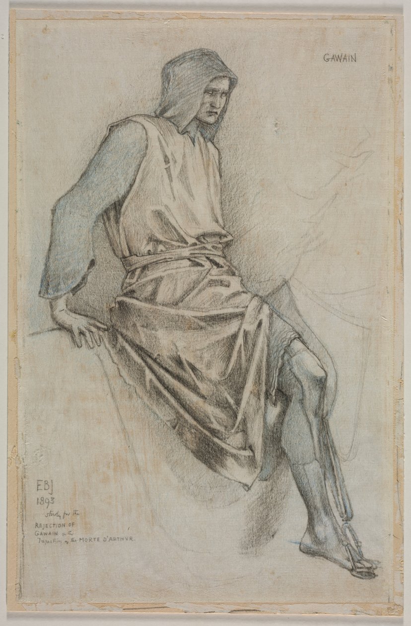 Studie voor het Falen van Gawain uit de Heilige Graal Tapijten door Edward Burne-Jones