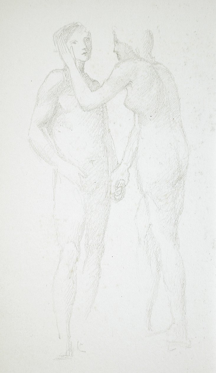 Twee vrouwelijke naakten door Edward Burne-Jones